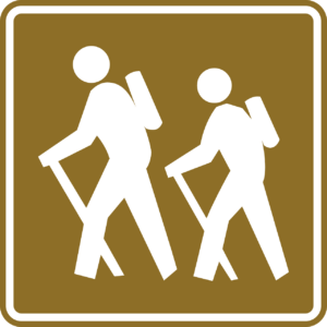two hikers walking