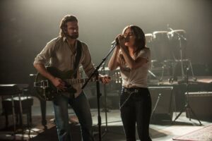 Bradley Cooper (left) and Lady Gaga (right) have been praised for their on-screen chemistry in A Star Is Born.