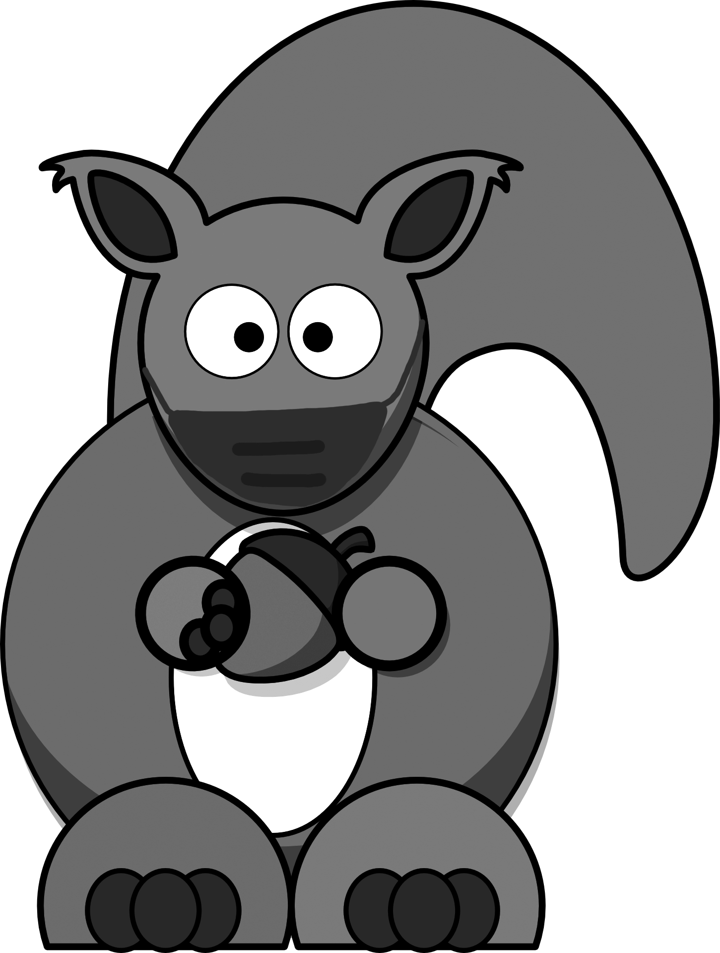 Cartoon squirrel holding a nut