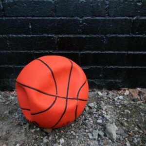 A deflated basketball