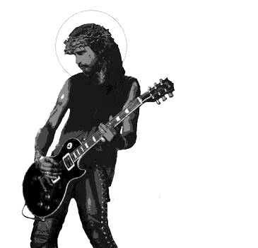 Jesus playing guitar