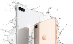 The iPhone 8 and 8 plus showing off their water resistance.