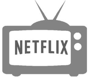 The Netflix logo inside a television.