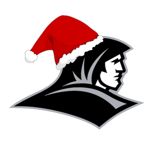 providence college friar logo with a santa hat