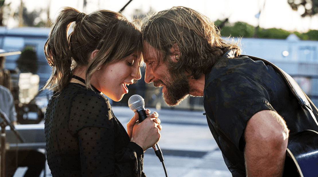 Bradley Cooper plays struggling musician Jackson who falls in love with Ally, played by Lady Gaga.