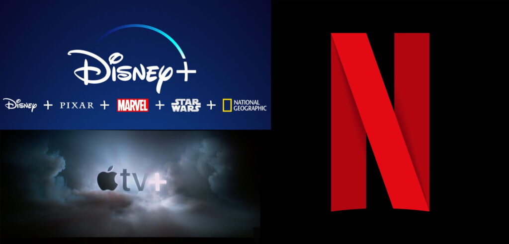 Disney +, Apple TV +, Netflix streaming services