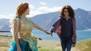 Reese Witherspoon is Mrs. Whatsit and Storm Reid is Meg Murry in Disney’s A WRINKLE IN TIME.