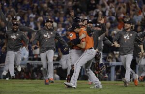 Houston Astros celebrate World Series win.