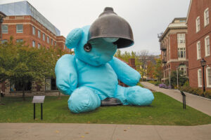 The "Untitled/Bear Lamp" art piece at Brown University