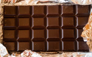 A chocolate bar unwrapped