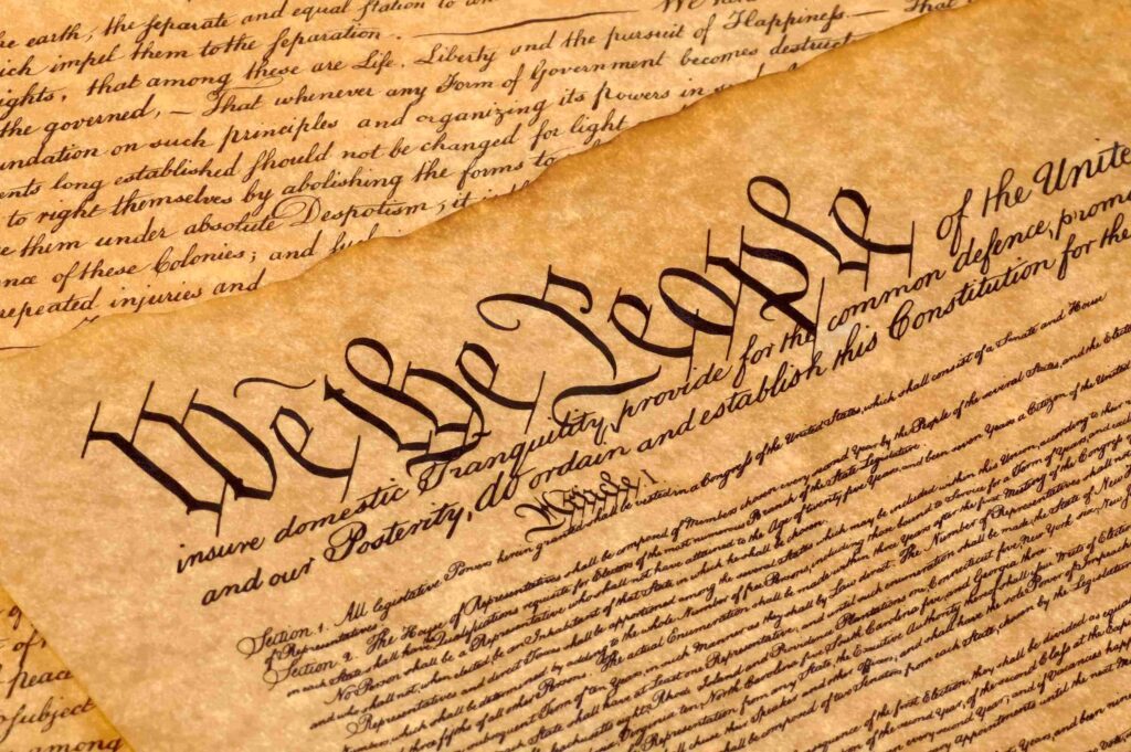 The opening words of the U.S. Constitution.