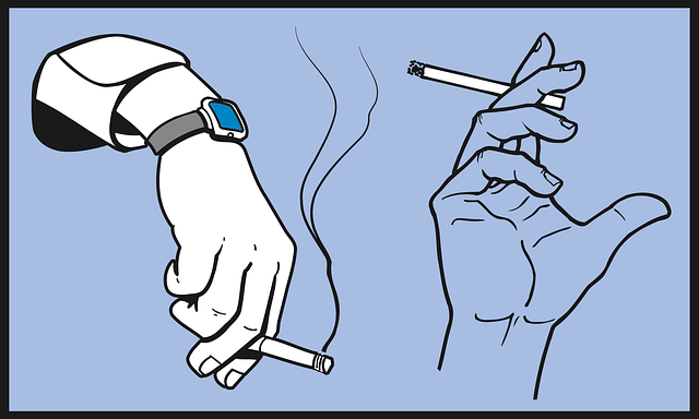 two hands holding cigarettes