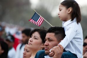 A family protesting the rescission of the DACA program.