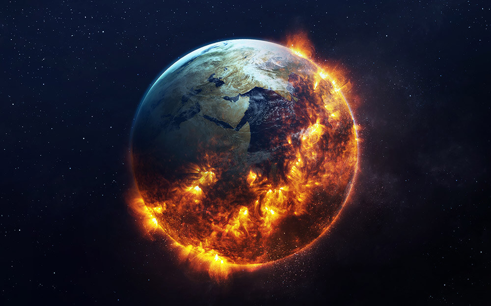 Earth consumed by fire