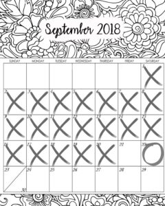 September 2018 calendar 