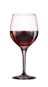 a glass of red wine