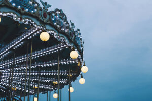 ornate carousel at dusk