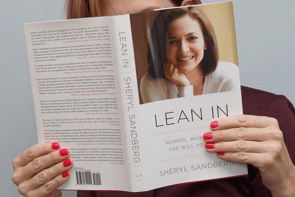 The front cover of Sheryl Sandberg's book, Lean In.