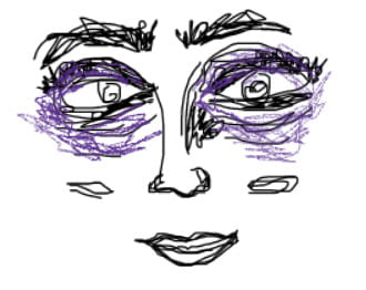 a drawing of a face