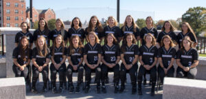The 2018 PC softball team poses for their team photo.
