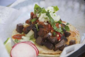 A beef taco with Tallulah’s famous toppings.