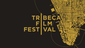 A promotional photo for the Tribeca Film Festival depicting an outline of New York City.