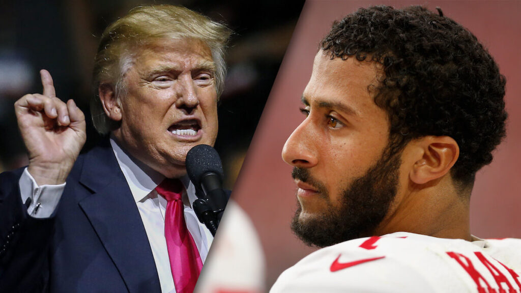 President Donald Trump and NFL player Colin Kaepernick.