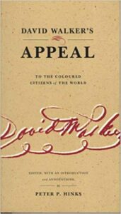 the cover for David Walker's Appeal To the Colored Citizens of the World