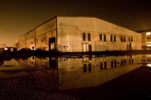 warehouse at night