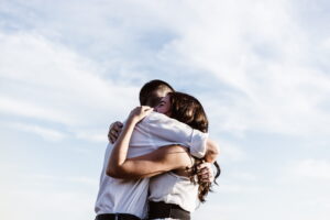 a young couple embracing