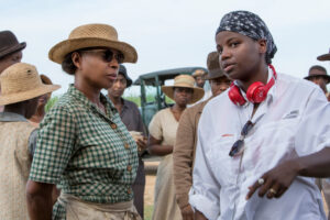 Mary J. Blige (left) and Dee Rees (right) on the set of Mudbound.
