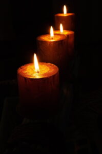 candles in a line